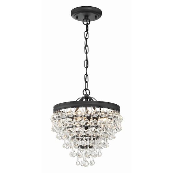 Calypso 3-Light Matte Black Chandelier