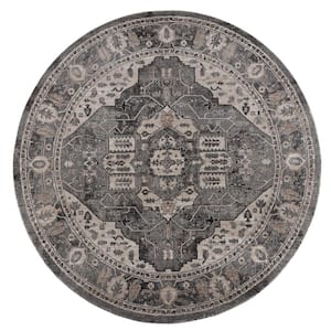 Portsmouth Originality Gray 7 ft. 11 in. x 7 ft. 11 in. Round Rug