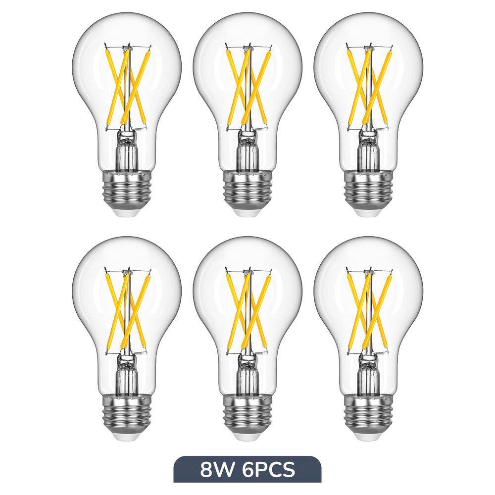 60-Watt Equivalent A19 Dimmable 10% to 100% Edison LED Light Bulb 2700K Warm White (6-Pack) price history on PriceWatchPro