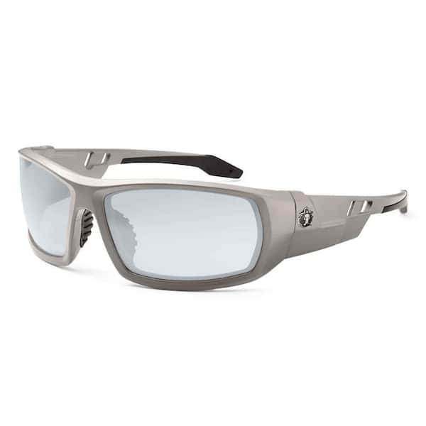 Ergodyne Skullerz Odin Matte Gray Safety Glasses, In/Outdoor Lens ANSI Certified