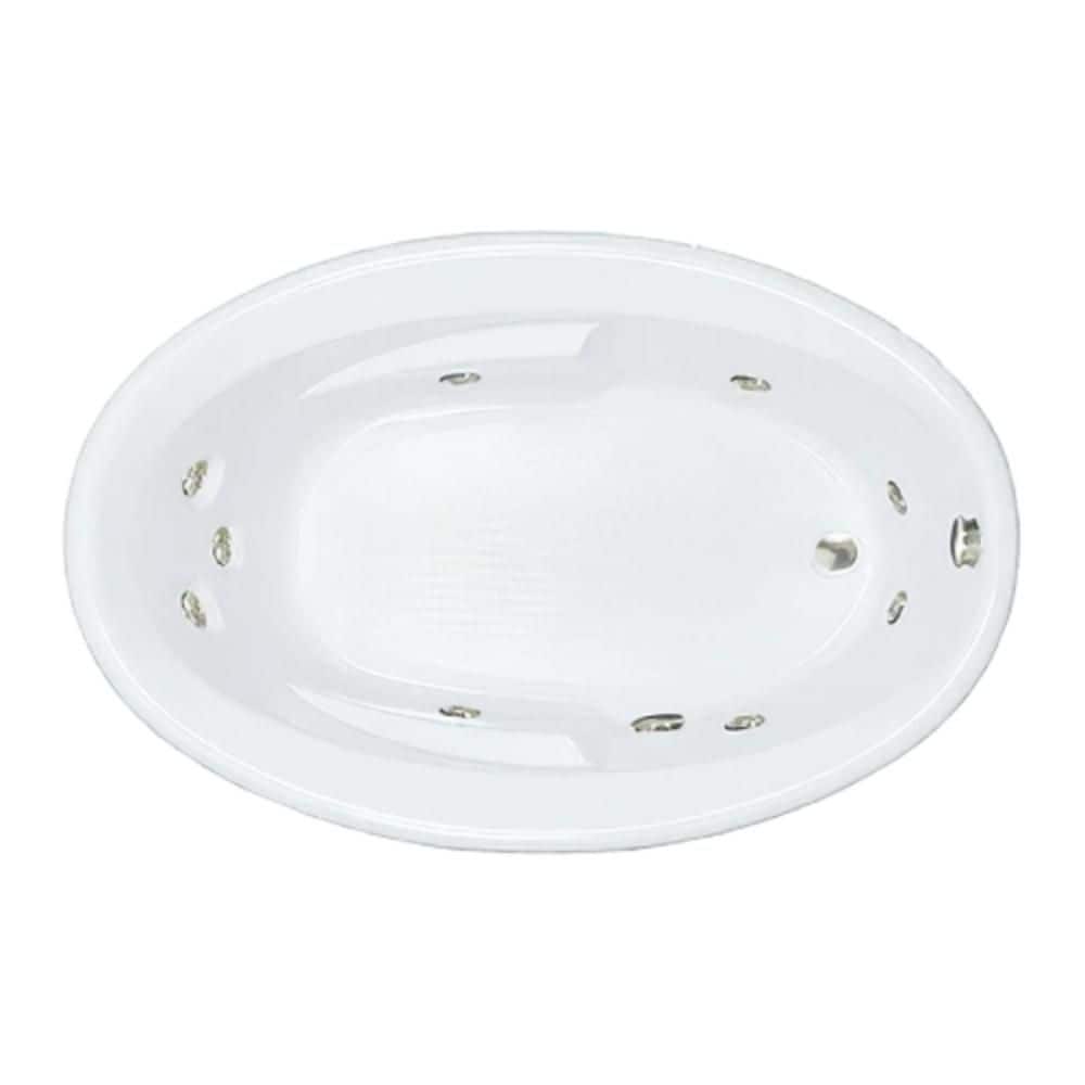 60 in. x 42 in. Acrylic Oval Drop-in Whirlpool Bathtub with Reversible Drain in White price history on PriceWatchPro