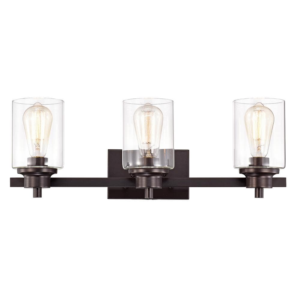 8 in. H x 23 in. W x 8 in. D 3-Light Oil Rubbed Bronze Uplight Indoor Bath 