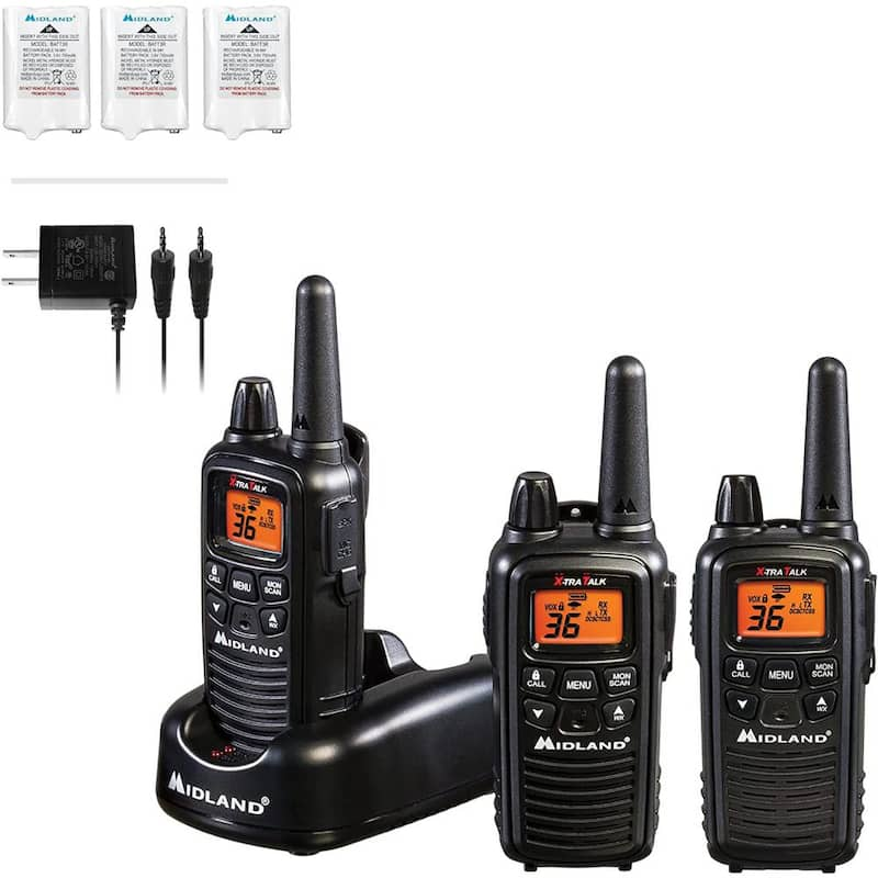 Extended 30 Mile Range Rechargeable Waterproof Digital 2-Way Radio with Charger (3-Pack)