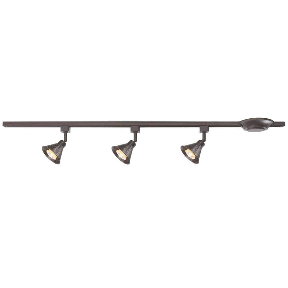 3-Light Hammered Shade Linear Track Lighting Kit