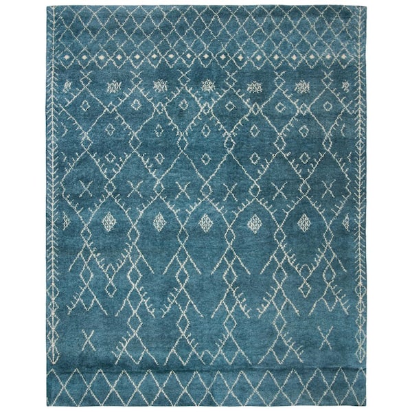 Loft 8 ft. x 10 ft. Aquamarine Abstract Geometric Area Rug