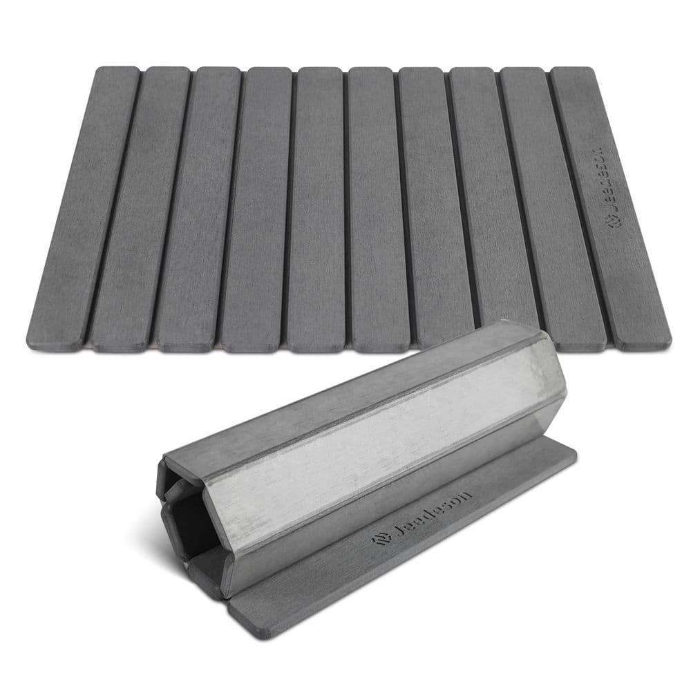 Jeedeson 15.35 in. x 23.62 in. Stone Bath Mat, Non-Slip Super Absorbent Quick Drying Bathroom Floor Mat, Foldable, Gray JDS-FP-DM009-DG - The Home Depot