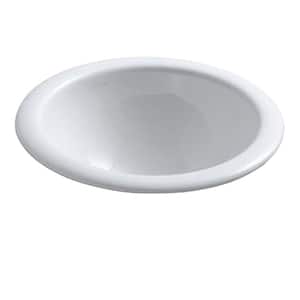 Compass 13-1/4 in. Drop-In Vitreous China Bathroom Sink in White with No Overflow