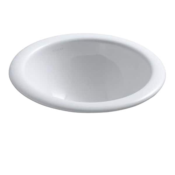 KOHLER Compass 13-1/4 in. Drop-In Vitreous China Bathroom Sink in White with No Overflow