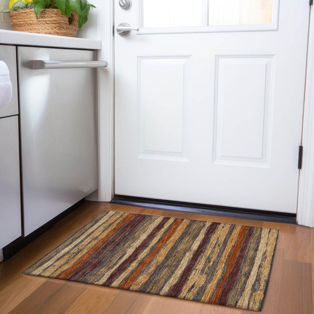 Mayfield Premium Machine Washable Abstract AMF1019 Chocolate 2 ft. x 3 ft. Area Rug price history on PriceWatchPro