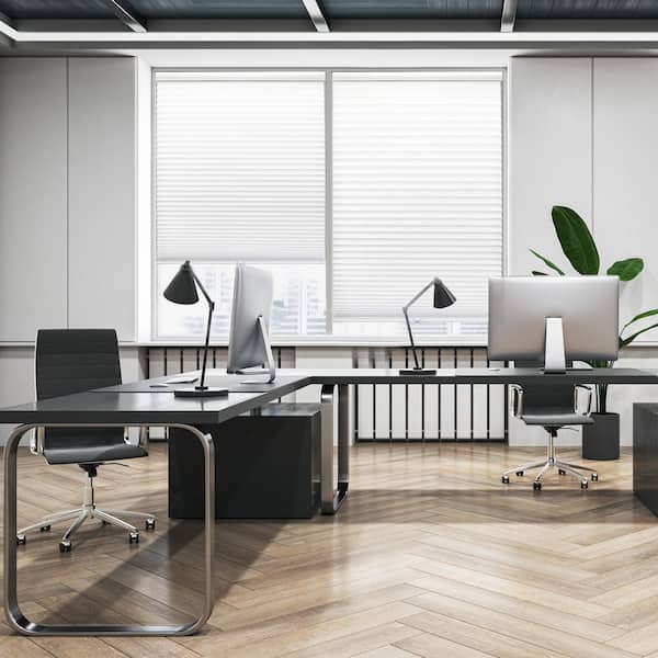 StyleWell White Cordless Light Filtering Polyester Pleated Shades