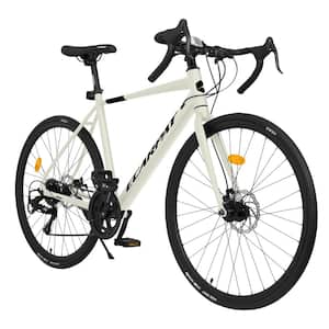 28 in. Mountain Bike with 16-Speed L-2 Disc Brakes and Aluminum Frame for Men and Women's in White