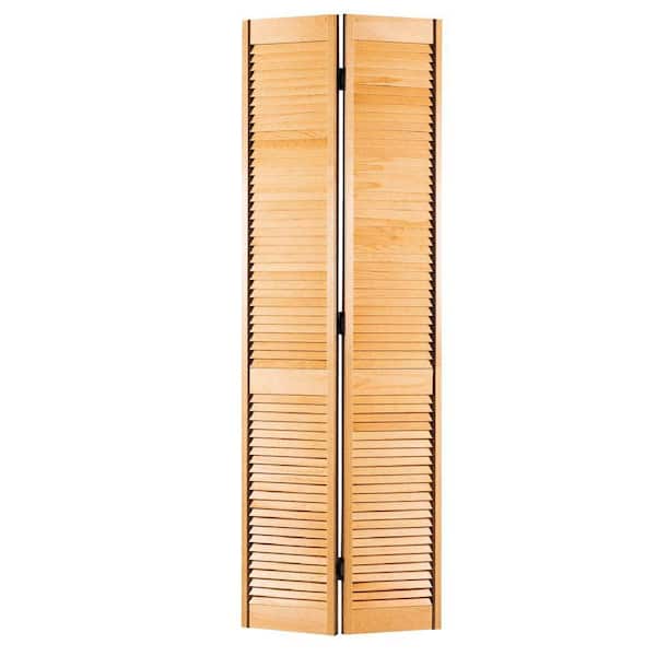 Masonite 36 in. x 78 in. Full-louvered Hollow-Core Smooth Unfinished Pine Bi-fold Interior Door
