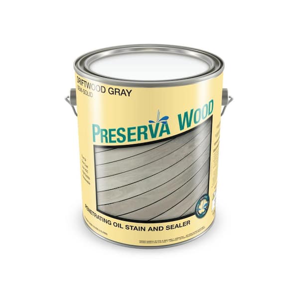 Preserva Wood 1 Gal. Driftwood Gray Semi-Solid Exterior Wood Stain and Sealer
