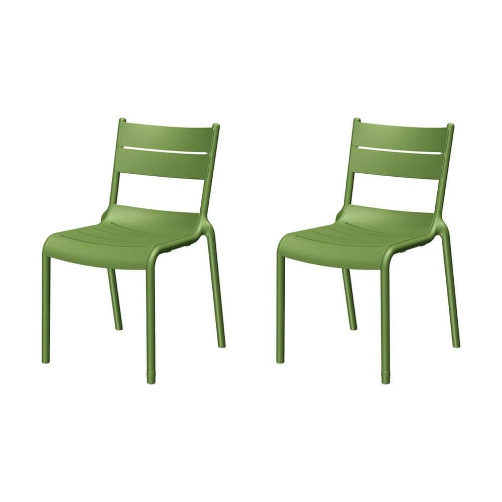 Lagoon Naples B Stackable Side Chair Olive Green, 2-Pieces