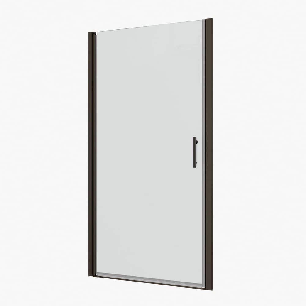 35 in. W x 72 in. H Pivot Semi Frameless Shower Door in Matte Black price history on PriceWatchPro