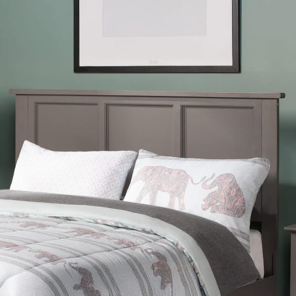 AFI Madison Grey Solid Wood Queen Headboard with Attachable Turbo USB Device Charger