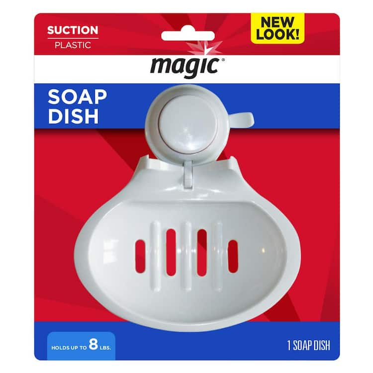 Magic Suction Soap Tray in White