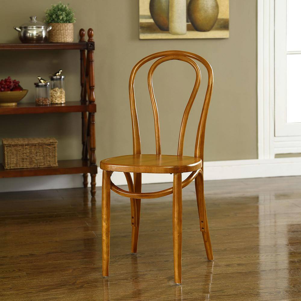 Walnut Wood Modern Side Chair, 35" Height