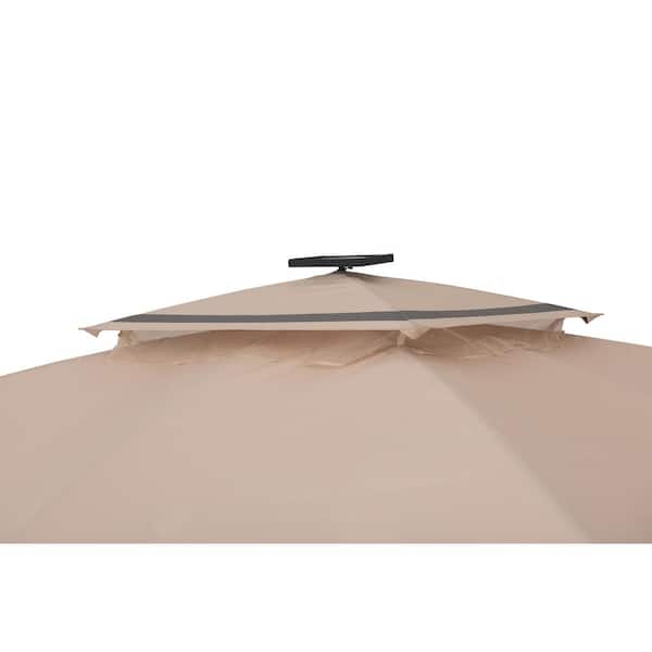 Hampton Bay Jasper Hill 11 ft. x 13 ft. Brown Soft Top Gazebo with