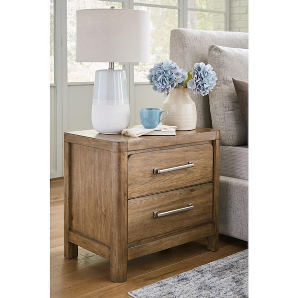 Signature DESIGN BY ASHLEY Cabalynn Natural Brown 2 Drawer Nightstand