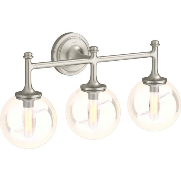 KOHLER Bellera 3-Light Brushed Nickel Wall Sconce