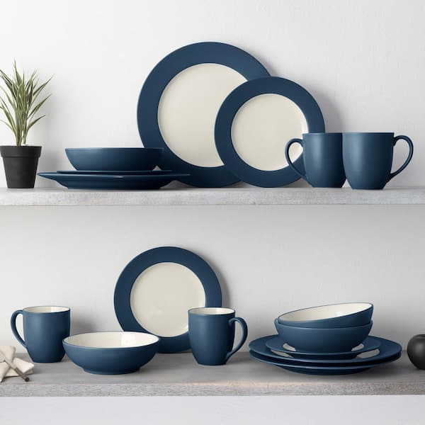 Noritake Colorwave Blue 16-Piece Rim (Blue) Stoneware Dinnerware