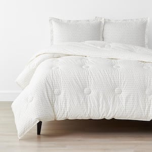 Organic Cotton White Textured Duvet Covers