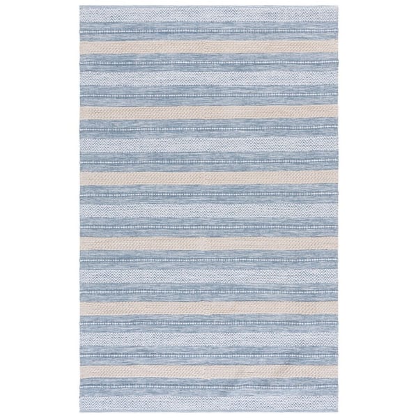 Montauk 8 ft. x 10 ft. Silver/Ivory Modern Striped Area Rug