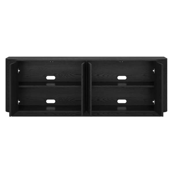 Canton 68 in. Black Grain TV Stand for 75 in. TVs