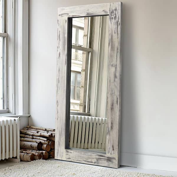 Dovelina 71 in. x 32 in. Rustic Rectangle Framed White Floor Dovelina 71 in. x 32 in. Rustic Rectangle Framed White Floor