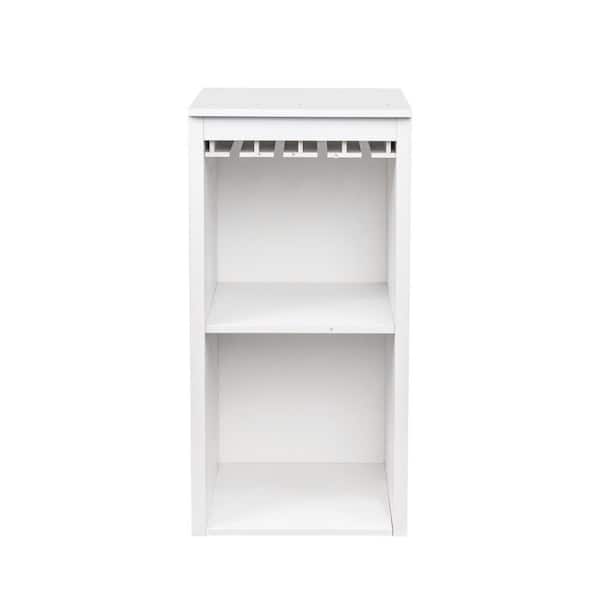 WHITE color modular wine bar Cabinet with Storage Shelves with Hutch for Dining Room