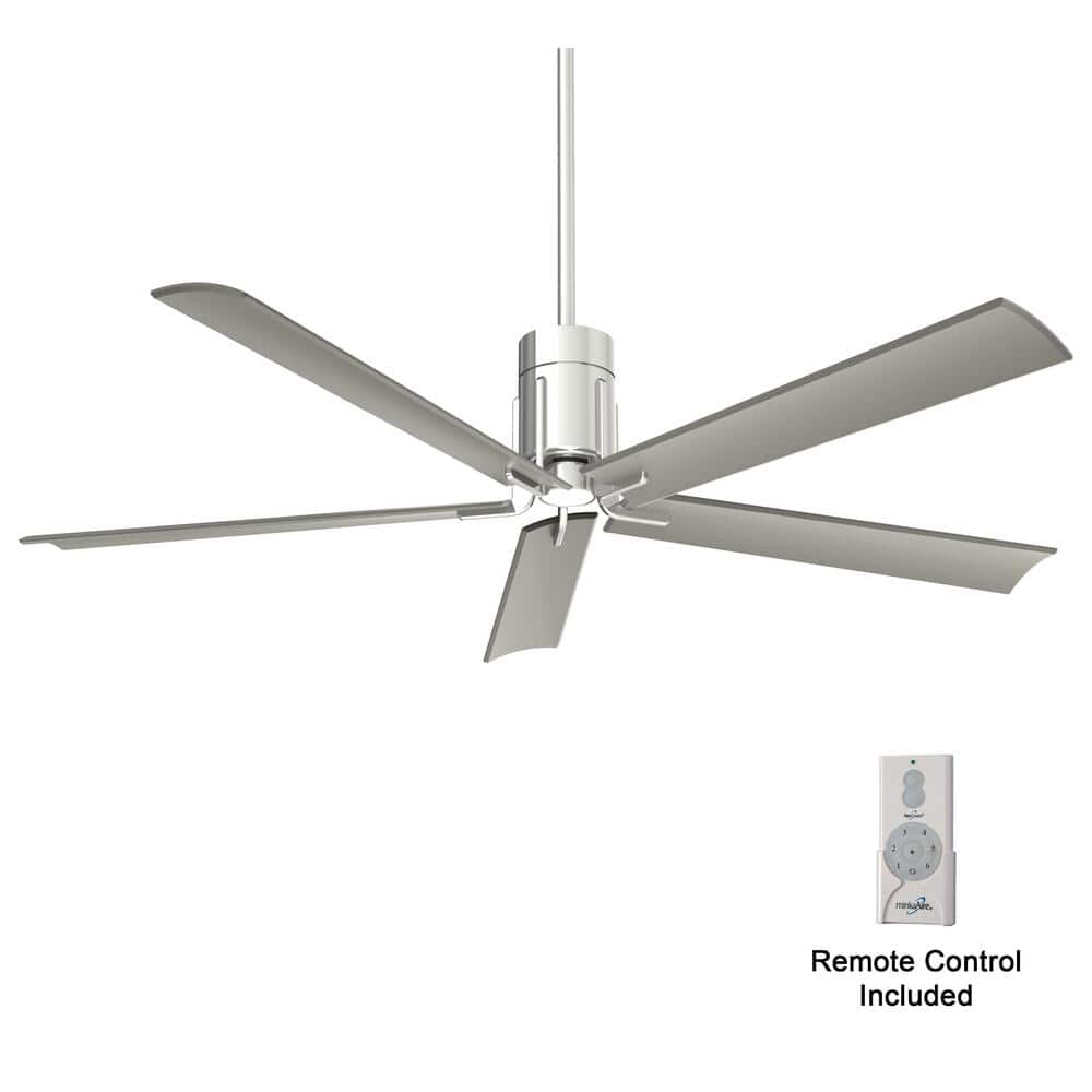 Sleek Polished Nickel 60" LED Ceiling Fan with Remote and Etched Glass