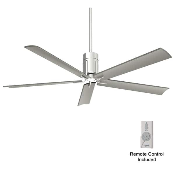 Clean 60 in. Integrated LED Indoor Polished Nickel Ceiling Fan with Light with Remote Control