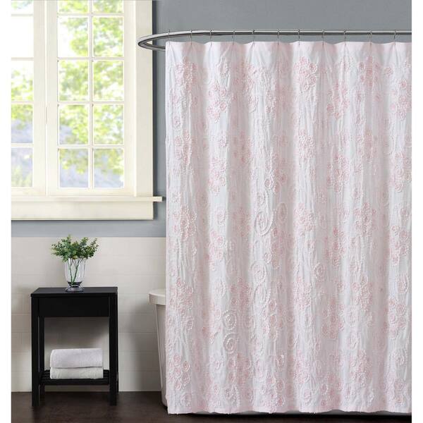 Siriano Pretty Petals 72 In, Sheer Pink Shower Curtain
