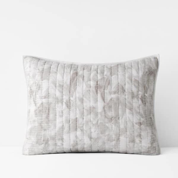 The Company Store Chanceton Handcrafted Quilted Taupe Cotton Standard Sham