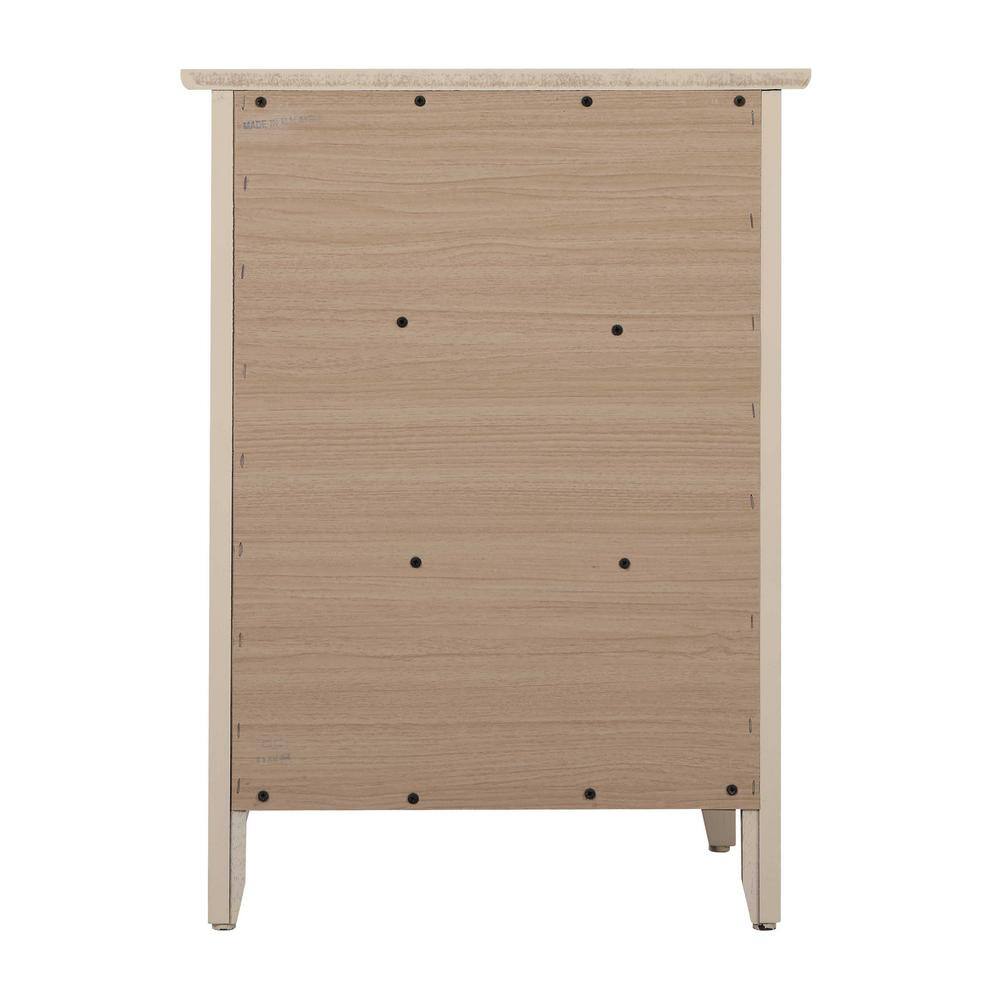 Daniel Beige 3-Drawer Solid Wood Nightstand
