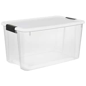 Uumitty 4-Pack 70 Quart Storage Boxes, Plastic Storage Latch Bin with  Wheels, Clear