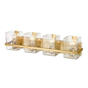 Bennington 7 in. 4-Light Modern Gold Vanity Light