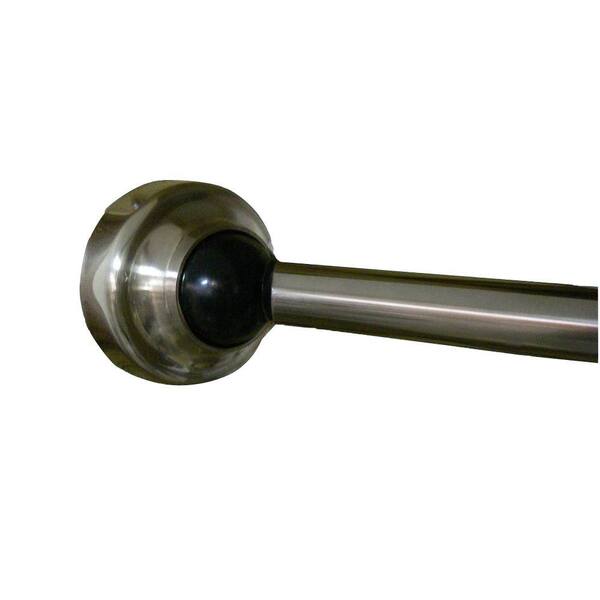 Rotator Rod 60 in. Stainless Steel Rotating Curved Shower Rod in Brushed Nickel with Cap and Black Accent