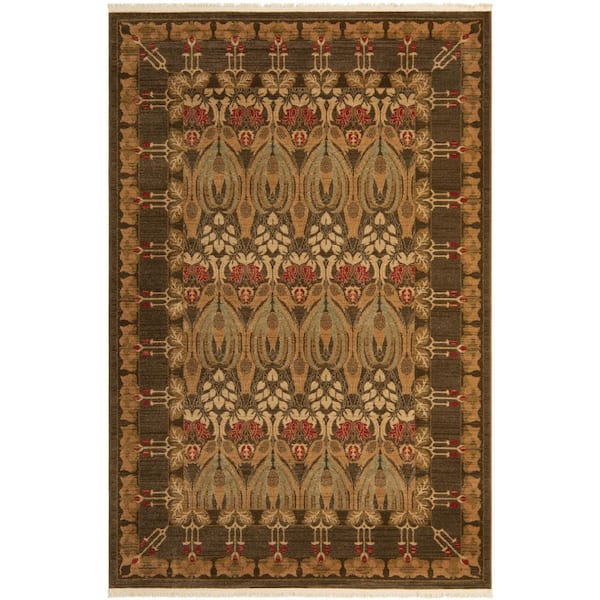 Unique Loom Edinburgh Carnation Brown 6' 0 x 9' 0 Area Rug 3125995 ...