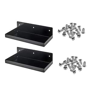 12 in. W x 6 in. D Epoxy Coated Steel Shelf for DuraBoard in Black (2-Pack)