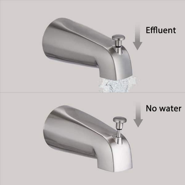 5-Spray Round High Pressure Shower Head with Handheld Shower System with Tub Spout in Brushed Nickel (Valve Included)