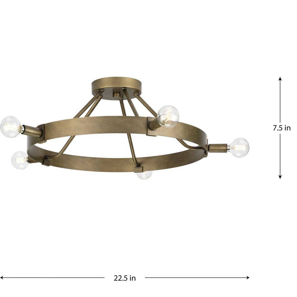 Breckenridge Aged Bronze 22.5" Semi Flush Mount Light