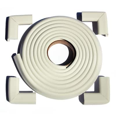 12 ft. Edge and Corner Safety Cushion Roll Plus Corners in Ivory (4-Pack)