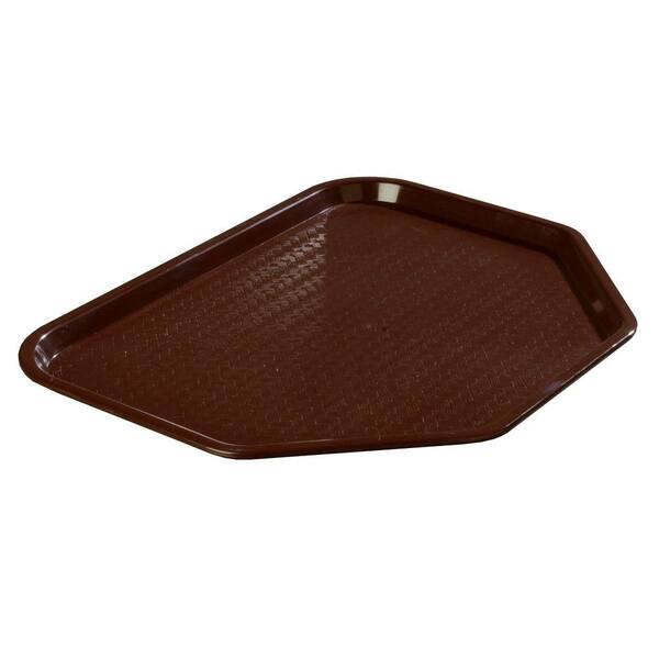 Carlisle 14 in. x 18 in. Polypropylene Serving/Food Court Trapezoidal Tray in Chocolate (Case of 12)