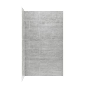 Misty 47.68 in. W x 80 in. H x 31.3 D 4-Piece Glue-Up Corner Shower Surrounds in Gray Tile Finish