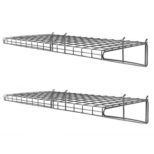10 Pc Adjustable Wire Slatwall shelf in Black 24"w x 14"d 