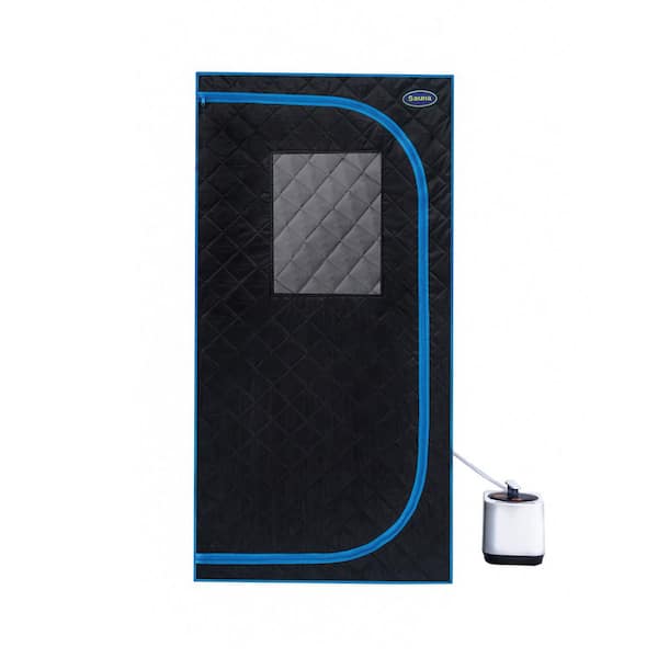 Portable 1-Person Steam Sauna Tent with 2. 2L Steam Generator Remote Foldable Chair and PVC Frame