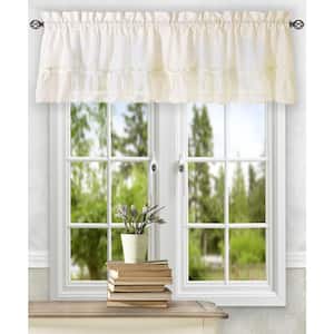 Stacey 13 in. L Polyester/Cotton Ruffled Filler Valance in Ice Cream