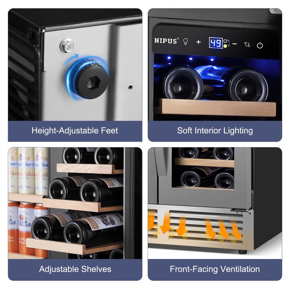 Silver Dual Zone 18 Bottle and 57 Can Wine and Beverage Refrigerator